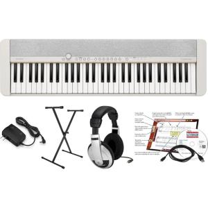 imageCasio Casiotone CTS1  61Key TouchSensitive Retro Keyboard  Sleek Portable Design for Beginners to Pros  Stereo Grand Piano  60 AiX Tones  USBMIDI Connectivity  RedSilver