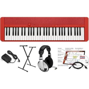 imageCasio Casiotone CTS1  61Key TouchSensitive Retro Keyboard  Sleek Portable Design for Beginners to Pros  Stereo Grand Piano  60 AiX Tones  USBMIDI Connectivity  RedRed