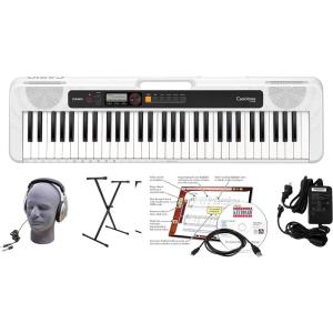 imageCasio Casiotone CTS200RD  61Key Portable Keyboard for Beginners  400 Tones 77 Rhythms LCD Display Dance Music Mode USBMIDI Stereo Speakers  Includes Power Supply ampamp Music Rest  RedWhite