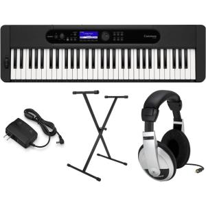 imageCasio Casiotone CTS400  61Key TouchResponsive Portable Keyboard  AiX Sound 600 Tones 200 Rhythms Pitch Bend USBMIDI Surround Speakers Chordana App Compatible  Lightweight ampamp TravelReadyPremium Pack